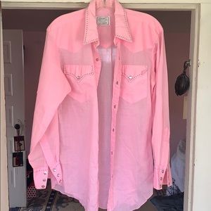 Vintage Sheer Western shirt H Bar C